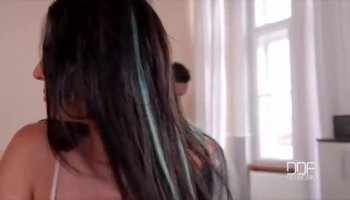 Fun time with her older brother